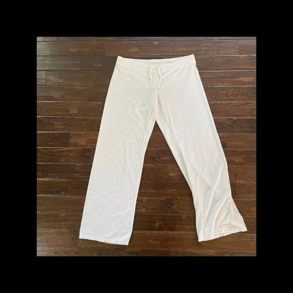 VINTAGE Juicy Couture CLASSIC White Terrycloth Track Pant – Y2K Style - RARE